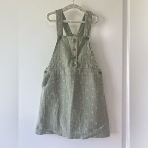 Happily Grey Children's Sage Green Overalls Dress w/ Button Details 100% Cotton